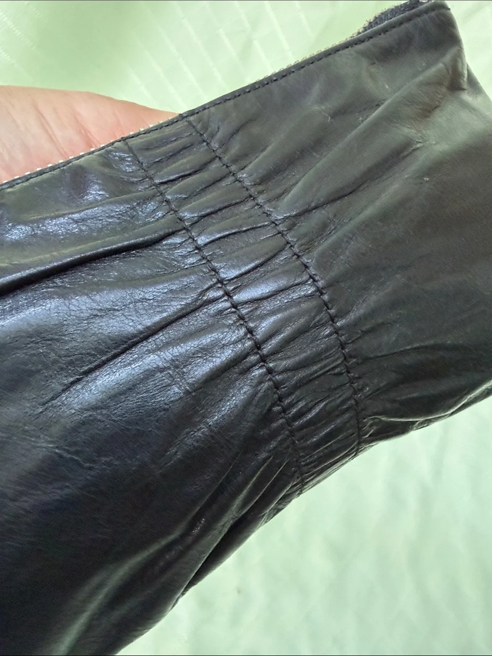 Vintage Y2K Banana Republic Black Leather Wristlet Clutch - Classic Evening Bag